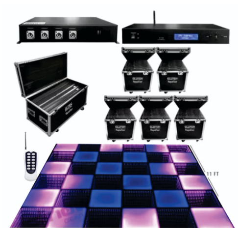Clutch MagnaFloor LED Dance Floor Infinity and Glow Panel 11' x 11' Complete Portable System