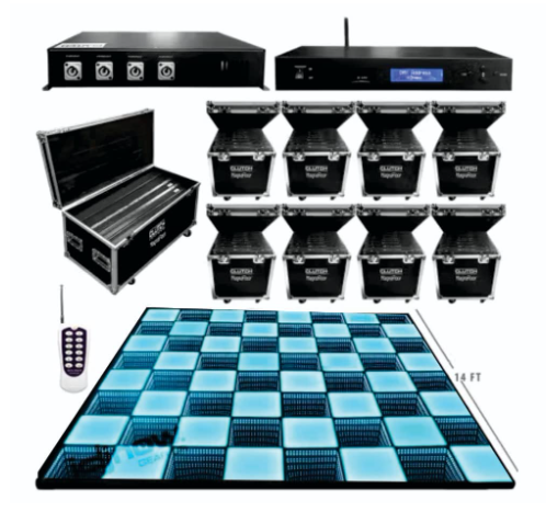Clutch MagnaFloor LED Dance Floor Infinity and Glow Panel 14' x 14' Complete Portable System