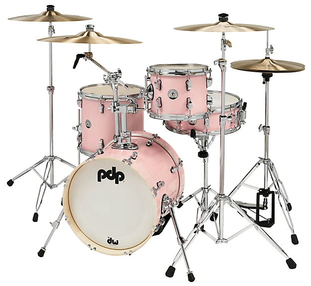 PDP by DW New Yorker 4-Piece Shell Pack With 16" Bass Drum Pale Rose Sparkle