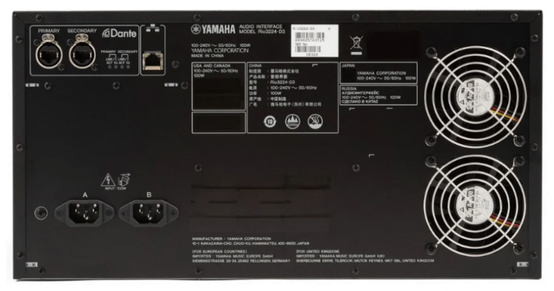 Yamaha Rio3224-D3 32-input/24-output Dante Stage Box